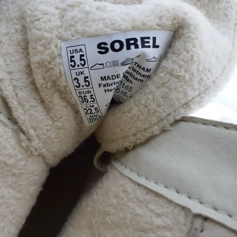 Sorel Platform Bleached Ceramic Oatmeal Caribou X Cozy Lace Up Boots Size 5.5 - Picture 6 of 7